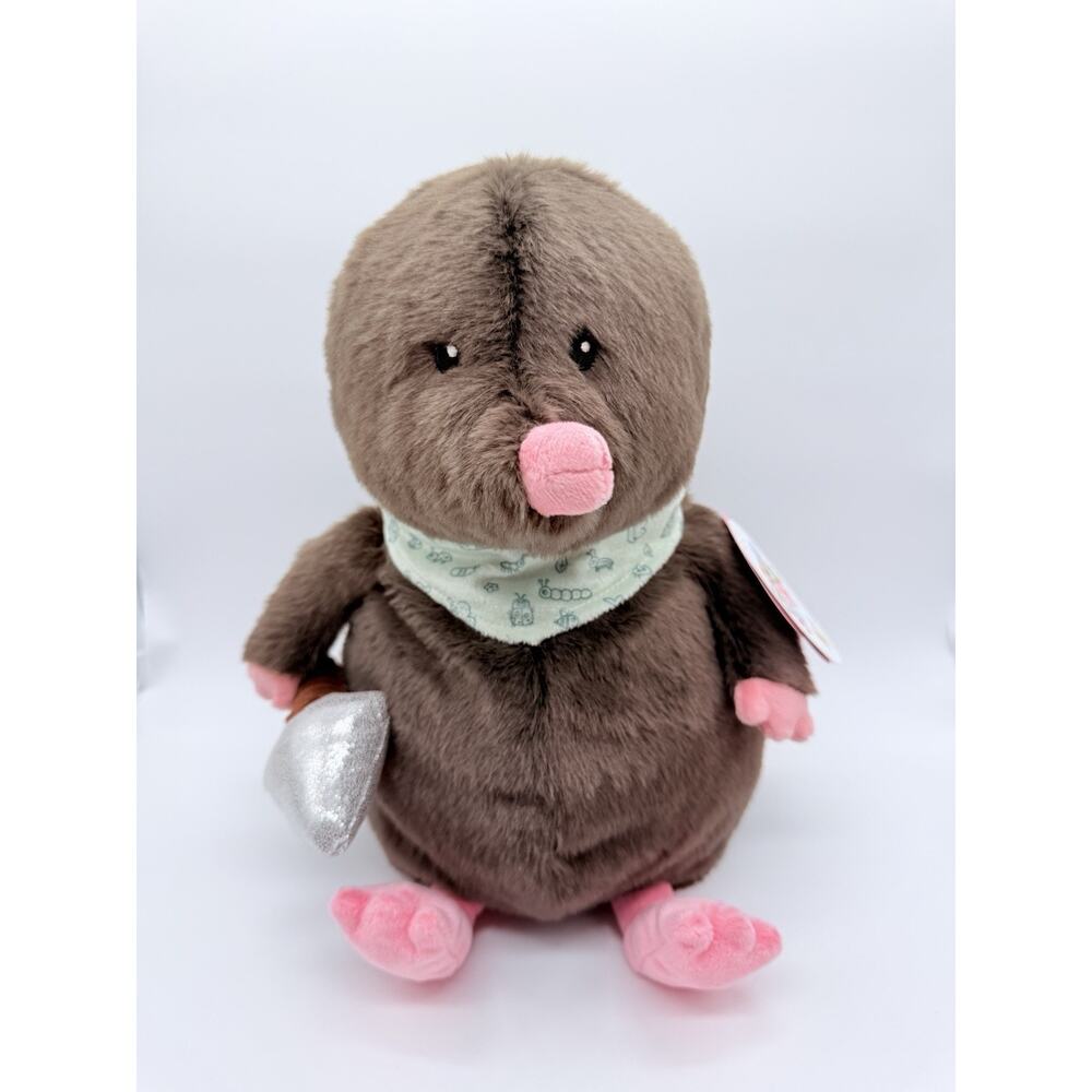 Gigglescape Mole Plush W/ Scarf & Spade Stuffed Animal Toy 12" SO SOFT NWT